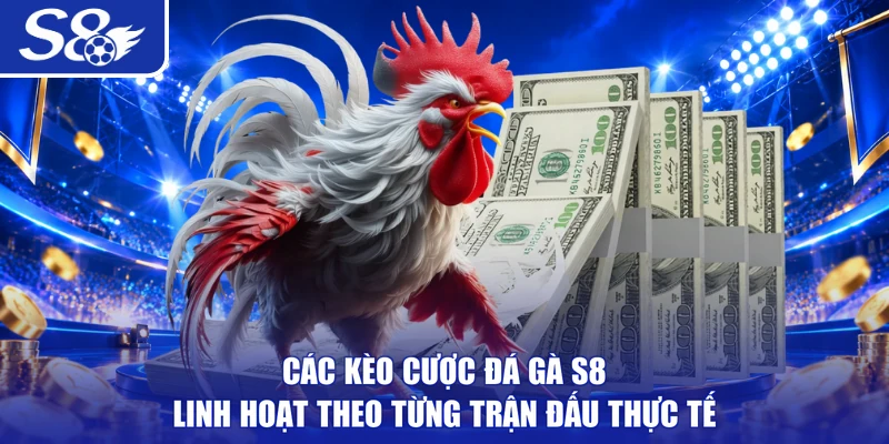 Các kèo cược đá gà S8 linh hoạt theo từng trận đấu thực tế