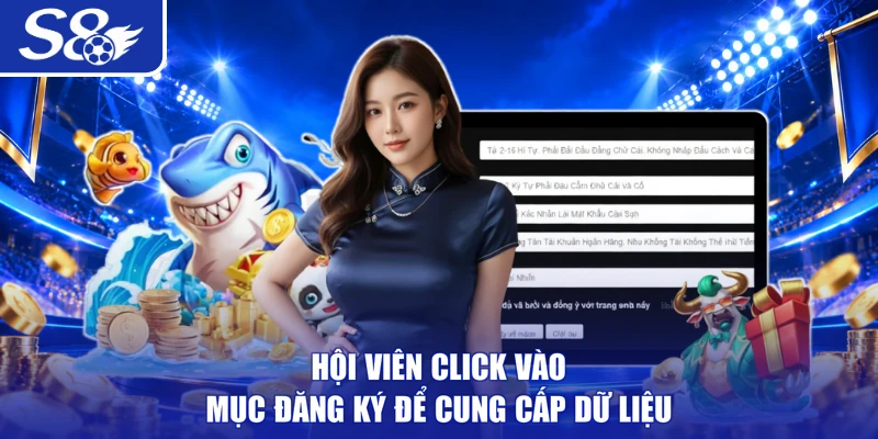 Hội viên click vào mục đăng ký để cung cấp dữ liệu